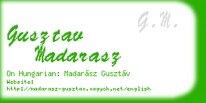 gusztav madarasz business card