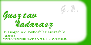 gusztav madarasz business card